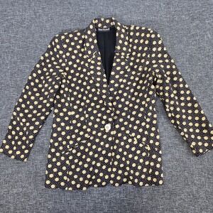 Anne Klein II Petite Polka Dot Silk Blazer Jacket Size 6 Petite